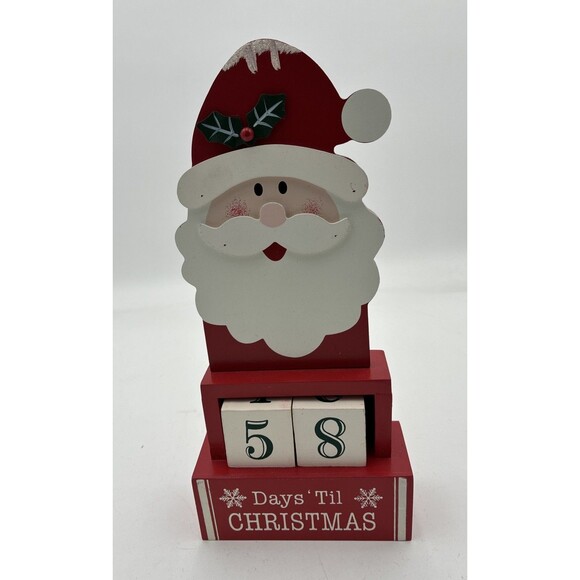 Days Till Christmas Santa With Counting Blocks - Picture 1 of 6